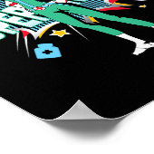 ブラックナースロックシすごいャツヒーロおもしろいブラックRn ポスター (角)