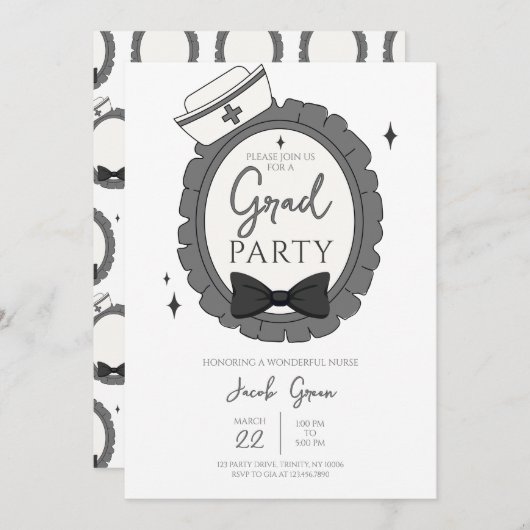 ブラックナース卒業パーティー 招待状 (正面/裏面)