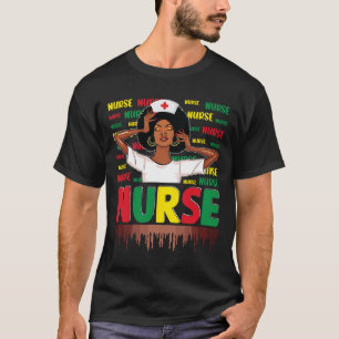 ブラックナース洗練されたゴージャスなメラニン Tシャツ