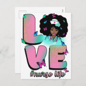 ブラックナース病院ナースメラニン女性看護 シーズンポストカード (正面/裏面)