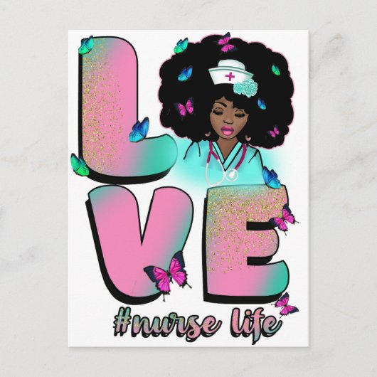 ブラックナース病院ナースメラニン女性看護 シーズンポストカード (正面)