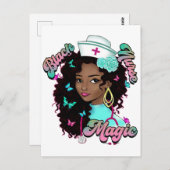 ブラックナース病院ナースメラニン女性看護 ポストカード (正面/裏面)