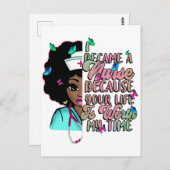 ブラックナース病院ナースメラニン女性看護 ポストカード (正面/裏面)