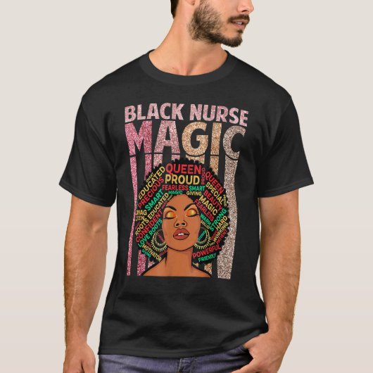 ブラックナース魔法メラニン看護アフリカプライドA Tシャツ (正面)