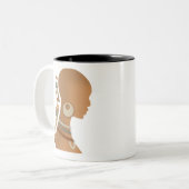 ブラックニフィセント黒人女性アフロガール ツートーンマグカップ (正面左)