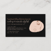 ブラックニュートラル美的フェミニン顔美しいスキン 名刺 (裏面)