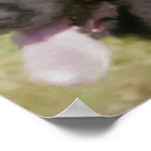 ブラックニューファンドランドドッグアートパステル ポスター (角)