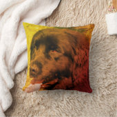 ブラックニューファンドランドドッググランジ抽象芸術 クッション (ブランケット)