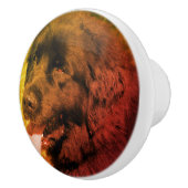 ブラックニューファンドランドドッグ抽象芸術グランジ  セラミックノブ (右)