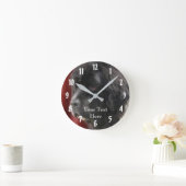 ブラックニューファンドランドドッグ顔 パーソナライズされた ラウンド壁時計 (ホーム)