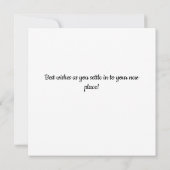 ブラックニューモダンホーム引っ越し祝いパーティーカード サンキューカード (裏面)