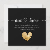 ブラックニューモダンホーム引っ越し祝いパーティーカード サンキューカード (正面)