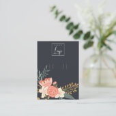 ブラックネイビーアンブロシアフローラロゴフープホルダー 名刺 (スタンド正面)