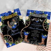 ブラックネイビーブルーとシルバーチャラキンセニェラ 招待状