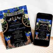 ブラックネイビーブルーとシルバーチャラキンセニェラ 招待状