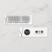 ブラックネオンサンキュージオメトリックメディア挿入 スキニー名刺 (正面/裏面)