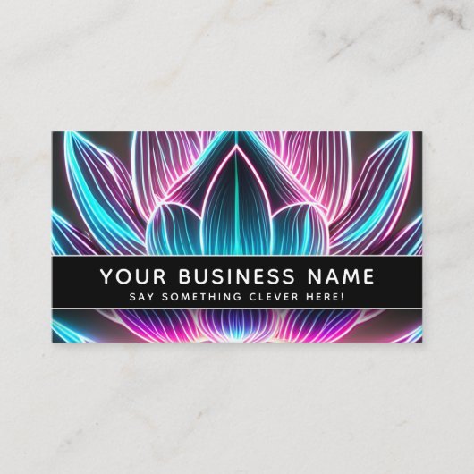 ブラックネオンピンクとブルーロータスフラワープロフェッショナル 予約カード (正面)