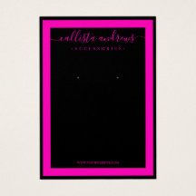 ブラックネオンピンクの縁どキュラッシブイヤリングディスプレイ