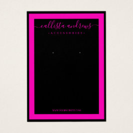 ブラックネオンピンクの縁どキュラッシブイヤリングディスプレイ