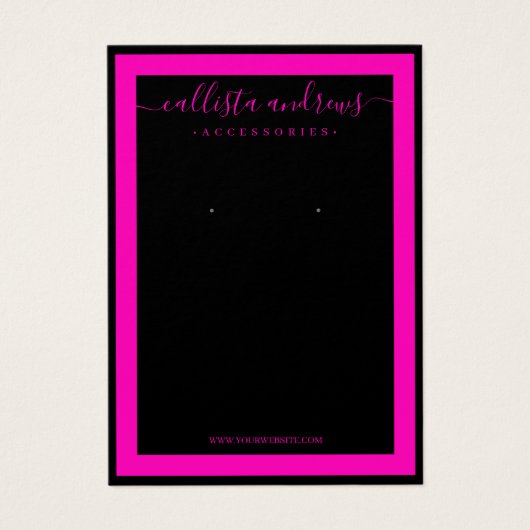 ブラックネオンピンクの縁どキュラッシブイヤリングディスプレイ (正面)