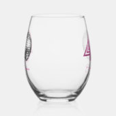 ブラックネオンピンクディスコボール440歳 ステムなしワイングラス (右)