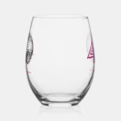 ブラックネオンピンクディスコボール440歳 ステムなしワイングラス (左)