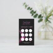 ブラックネオンピンク美しいサロンQRコードロイヤリティカード 名刺 (スタンド正面)