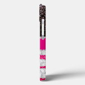 ブラックネオンホットピンクのグリッターバレーボールの名前 Case-Mate iPhoneケース (裏面 / 左)