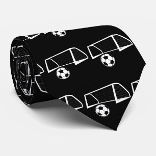 ブラックネクタイのサッカーボール及びゴールネット ネクタイ