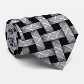 ブラックネックタイの金属織りパターン ネクタイ (ロール)