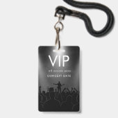 ブラックネームカスタムVIPオールアクセスパス コンサート バッジ (正面（ネックストラップ付）)