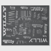 ブラックネームコラージュ🎁アメージングワードクラウドおもしろいFab ラッピングペーパー (フラット)