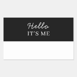ブラックネームタグステッカー | カスタム こんにちは、私です 長方形シール