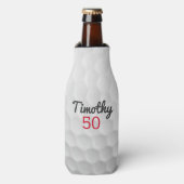 ブラックネーム赤い番号を持つゴルフボールディンプル ボトルクーラー (ボトル正面)