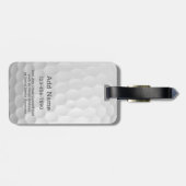 ブラックネーム赤い番号を持つゴルフボールディンプル ラゲッジタグ (裏面横)