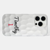 ブラックネーム赤い番号を持つゴルフボールディンプル Case-Mate iPhoneケース (裏面 (横))