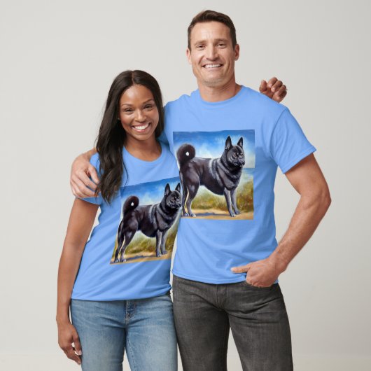 ブラックノルウェーエルクハウンド犬 Tシャツ (ユニセックス)