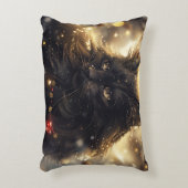 ブラックノルウェーフォレストキャットデジタルアート アクセントクッション (正面(垂直))