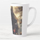 ブラックノルウェーフォレストキャットデジタルアート カフェラテマグ (右)