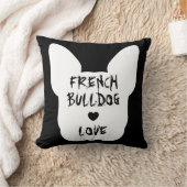 ブラックノーズラブ顔抽象芸術フランスのブルドッグ クッション (ブランケット)