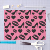 ブラックハイヒールキスガーリーリップメイクハート 薄葉紙 (クラフト)