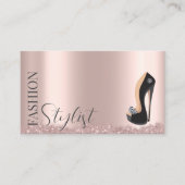 ブラックハイヒールバラ金ゴールド名刺 名刺 (正面)