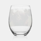 ブラックハイランドスコットランド牛の放牧ヴィンテージレトロ ステムなしワイングラス (裏面)