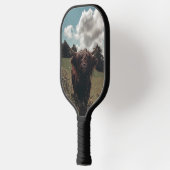 ブラックハイランドスコットランド牛の放牧ヴィンテージレトロ ピックルボールラケット (左)
