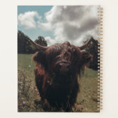 ブラックハイランドスコットランド牛の放牧ヴィンテージレトロ プランナー手帳 (裏面)