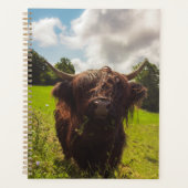 ブラックハイランド牛の放牧グリーンフィールドサンライト プランナー手帳 (正面)