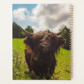 ブラックハイランド牛の放牧グリーンフィールドサンライト プランナー手帳 (裏面)