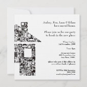 ブラックハウスホーム引っ越し祝いパーティーパーティの招待状 招待状 (裏面)