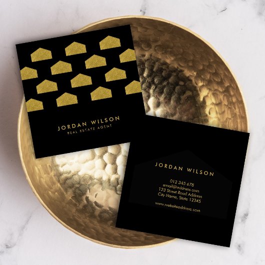 ブラックハエレガントウスパターンエテ実在ート スクエア名刺