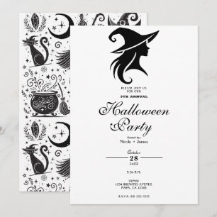 ブラックハットの魔女 ウィッカン 魔法使い ハロウィンパーティー 招待状